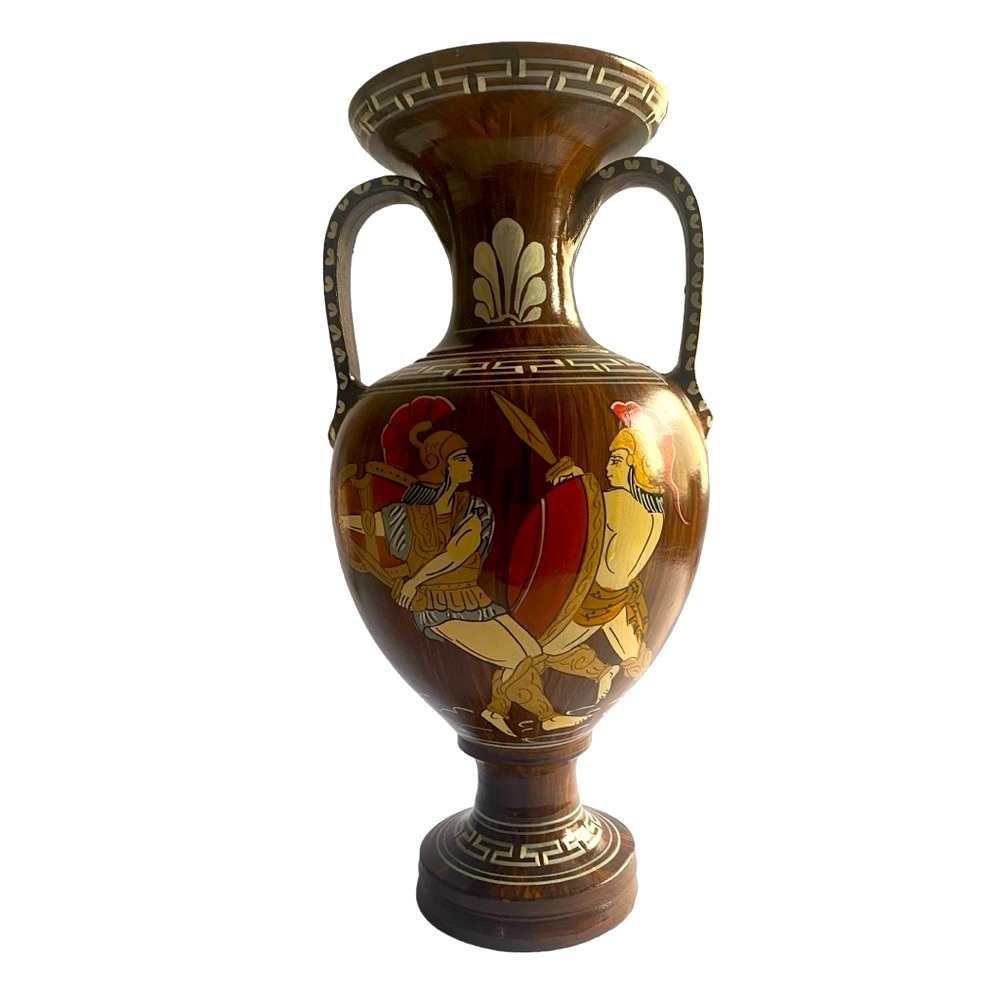 Vintage Style Mid-Century Greek Style Clay Art Pottery Amphora Shaped Vase 15